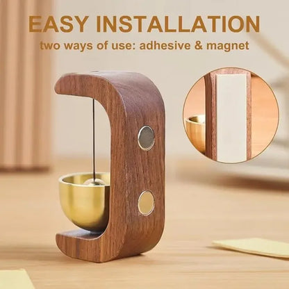 Magnetic Hanging Door Bell Wooden Doorbell Wind Chimes Beech Wood Shop Keeper Bells for Home & Business Door Opening Decorati