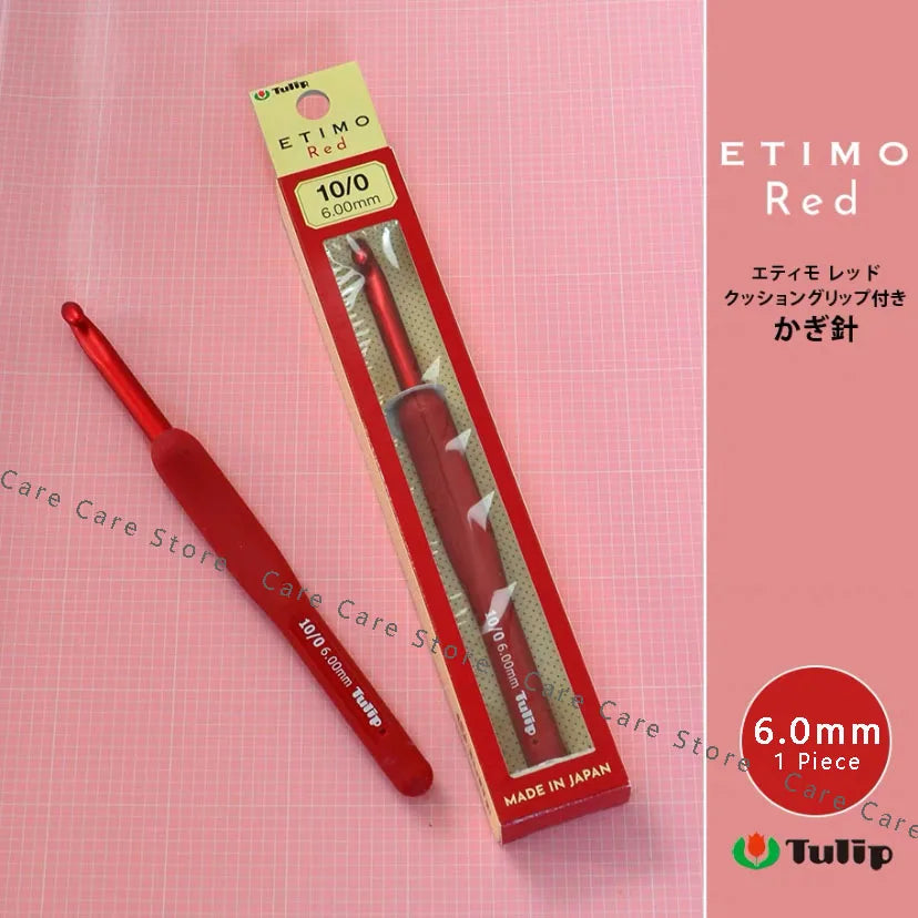 1 Piece Tulip Crochet Hooks Original Etimo Red Crochet Needles Tulip Hook Sweater Yarn Crochet knitting Hook - 1piece 6.0mm