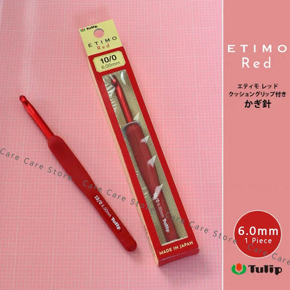 1 Piece Tulip Crochet Hooks Original Etimo Red Crochet Needles Tulip Hook Sweater Yarn Crochet knitting Hook - 1piece 6.0mm