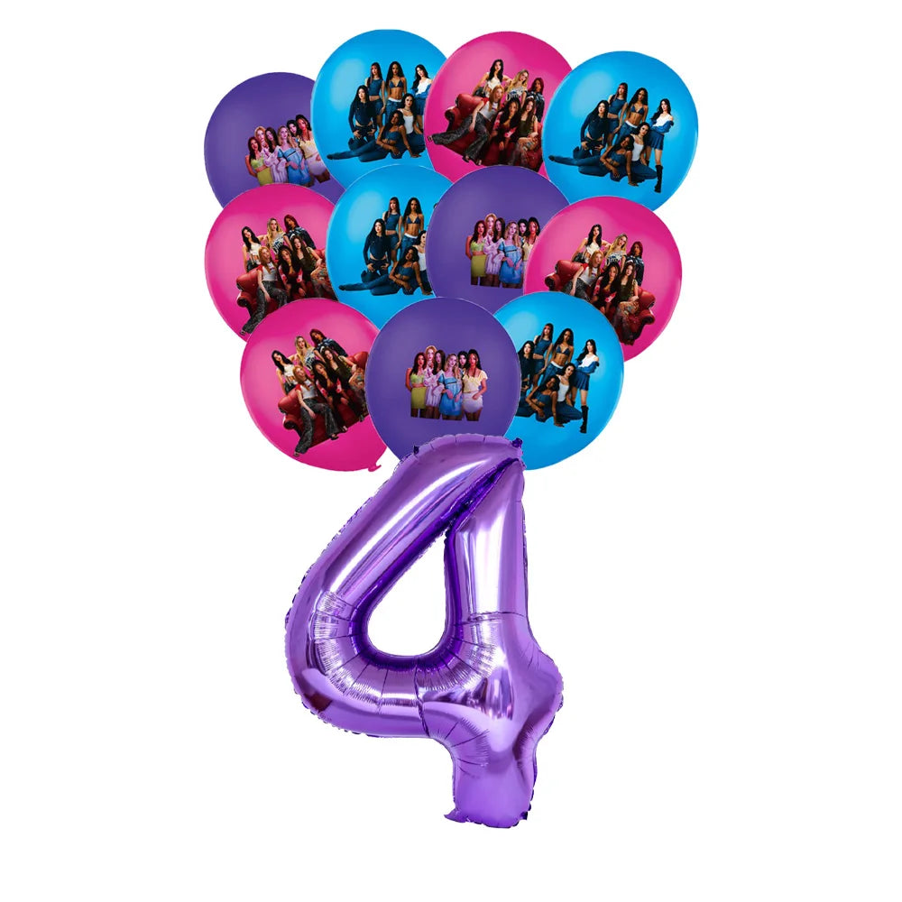 K-Katseye Birthday Decoration Kpop Girl Group Napkin Balloon Cup Plate Tablecloth Banner For Girls Festival Party Fans Gift -