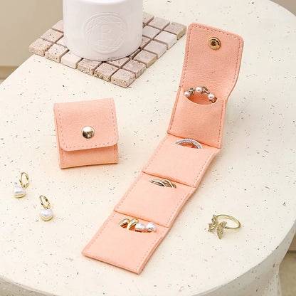 Fashion Velvet Jewelry Display Bag Container Foldable Necklace Ring Packing Bag Storage Case Earrings Organizer Jewelry Packi