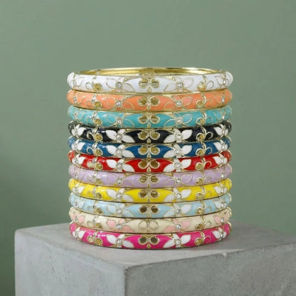 Enamel Vintage Cloisonne Bangle Floral Chinese Chinese Flower Bangle Vintage Ethnic Women's Hand Bracelet Gifts for Women Gir