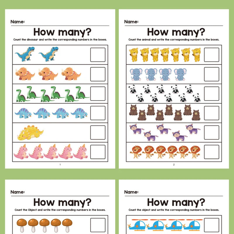 Interactive Preschool Math Workbook with Number Tracing, Addition & Subtraction Worksheets - Early Learning Activities