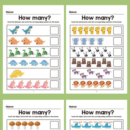 Interactive Preschool Math Workbook with Number Tracing, Addition & Subtraction Worksheets - Early Learning Activities