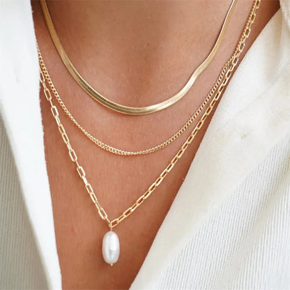 Vintage Punk Gold-plate Thick Chain Head Portrait Coin Pendant Necklace For Women Fashion Multilevel Geometric Hip Hop Jewelr