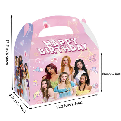 K-Katseye Birthday Decoration Kpop Girl Group Napkin Balloon Cup Plate Tablecloth Banner For Girls Festival Party Fans Gift -