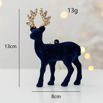 Christmas Supplies 2024 Christmas Pendant Tree Decorative Pendant Pink Flocked Deer Ornament New Year'S Decor новогодний деко
