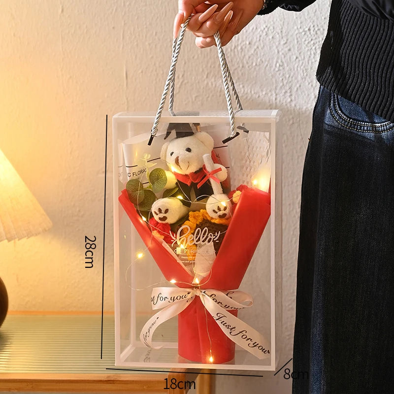 Graduation Bouquet Artificial Crochet Bouquets Hand-woven Flower Bouquet Gifts Teacher's Day Graduation Gift Flowers