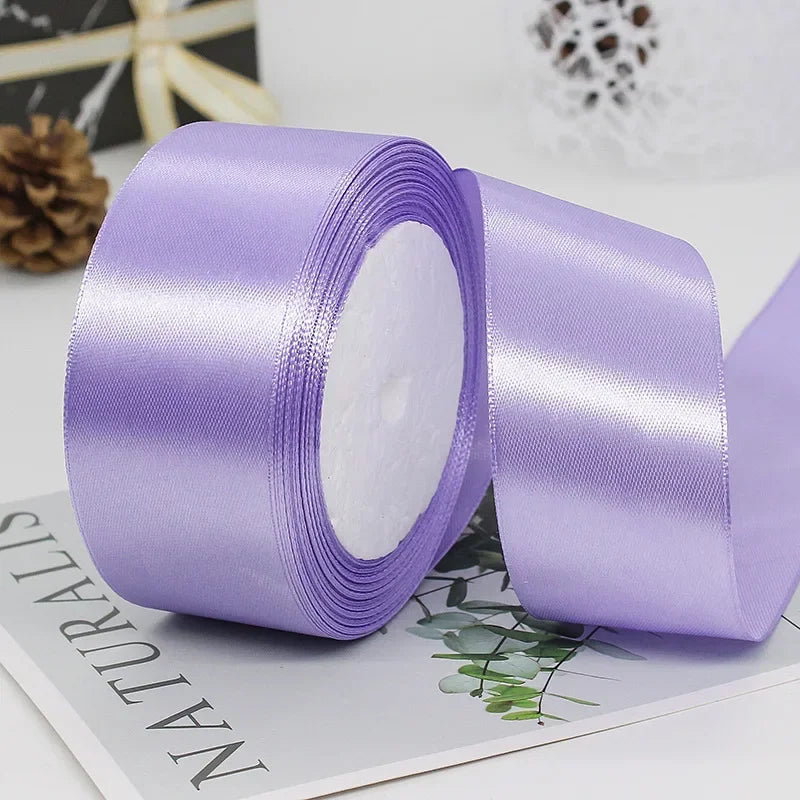 25yards/Roll 40mm Satin Ribbons Crafts Bow DIY Gift Wrap Wine Red Orange Yellow Green Blue Purple Black Gray Gold White Ribbo