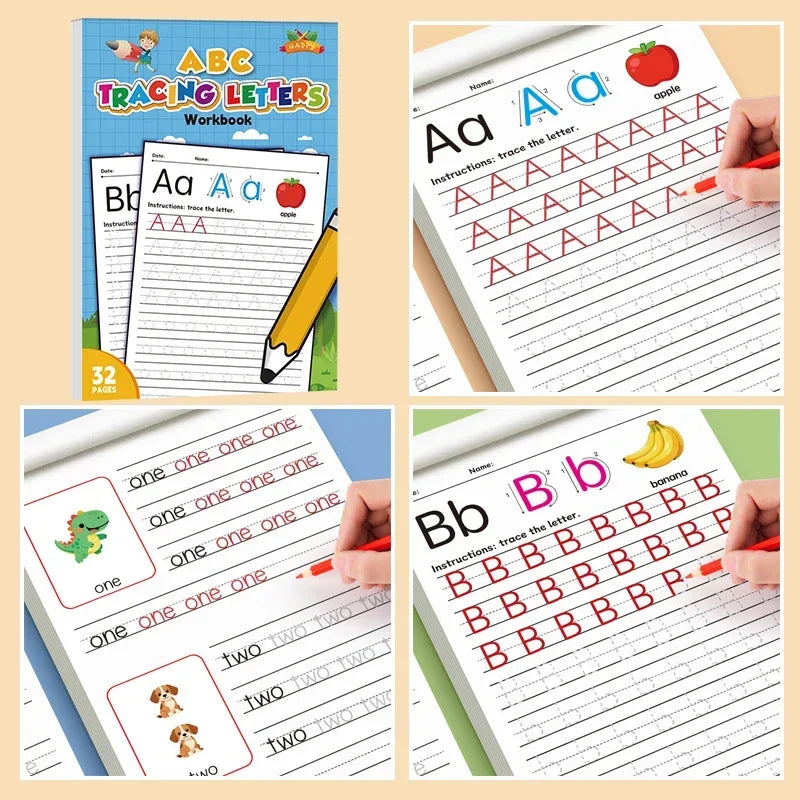26 Alphabet Practicing Uppercase and Lowercase Letters English Coloring Book Pen Control Training Handwriting Practice Book