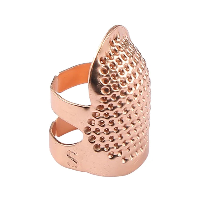 2PCS Vintage Adjustable Thimble Hand Sewing Thimble Ring Home Non-Slip Needle Press Finger Sleeve