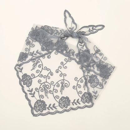 Elegant Lace Scarf Hollow Out Embroidery Foulard Bandana Solid Color Triangular Scarf Thin Vintage HandkerChiefs for Hair Wom