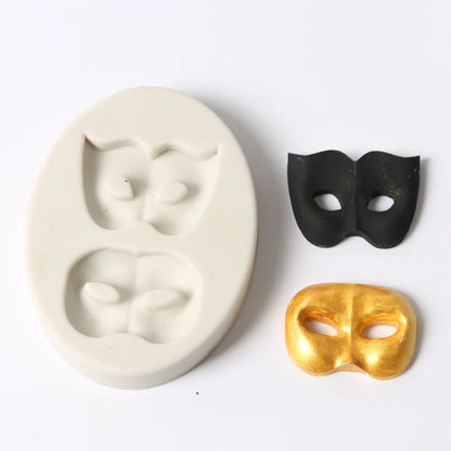 DIY Sugarcraft Mask Silicone Mold Fondant Mould Cake Decorating Tools Chocolate Gumpaste Molds Cupcake Baking Tools