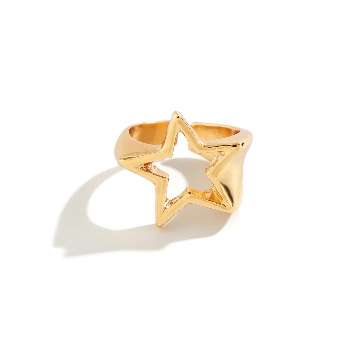 Vintage Punk Irregular Hollow Star Metal Open Rings for Women Fashion Statement Gothic Adjustable Couple Rings Y2K Wed Jewelr