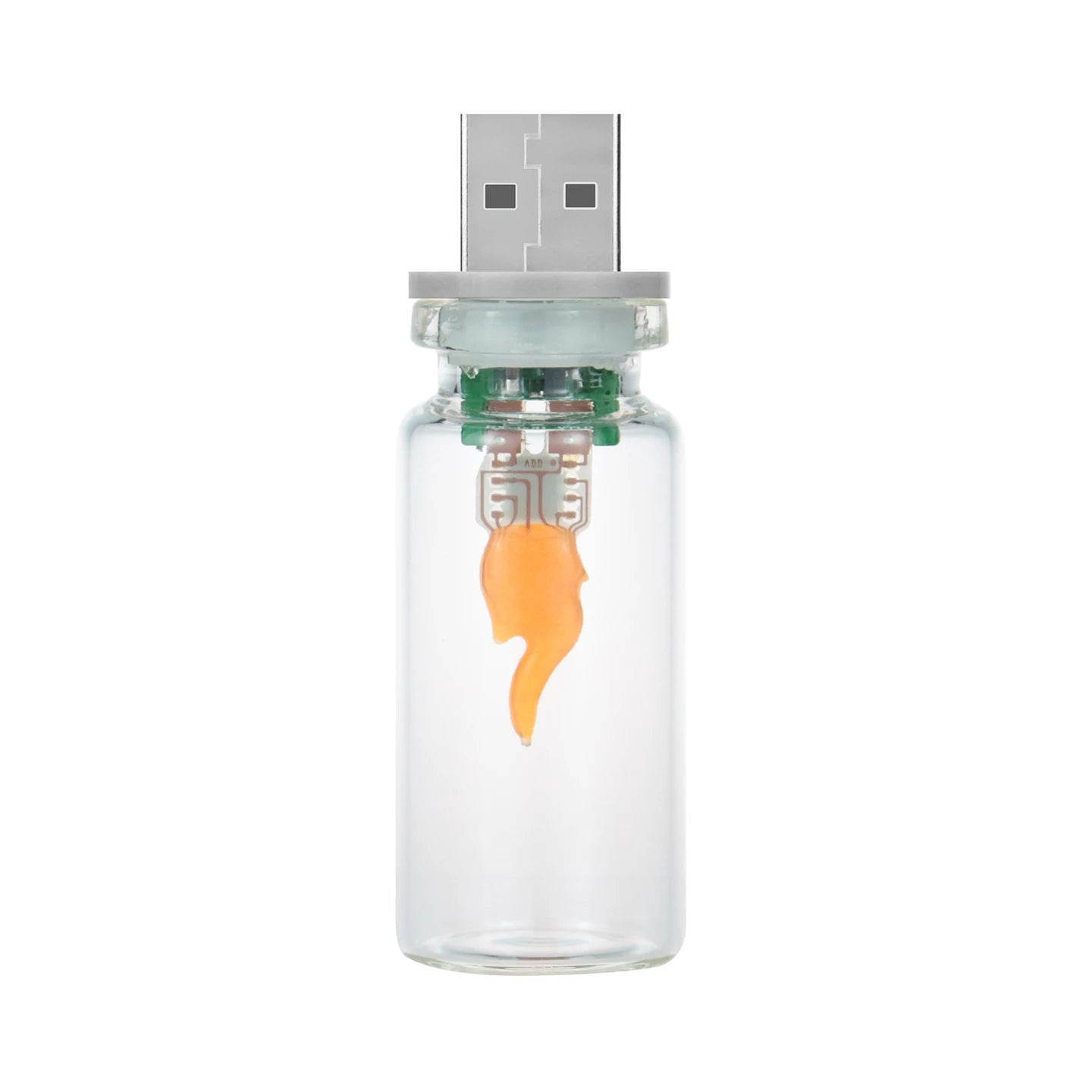 USB Flame Flickering LED Frosted Clear Glass Candle Night Light Simulated Flame