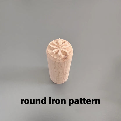 9 Patterns Wood Stamps DIY Wooden Clay Seal Set Round Pottery Tool Moon Cake Mantou Pasta Kitchen Food Seal Homemaking Tool 1