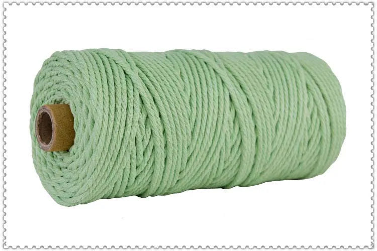 Handmade Boho Decor 3mm 100% Colorful Cotton Cord Rope Thread Twisted Macrame String DIY Home Wedding Decoration Supply 110 Y