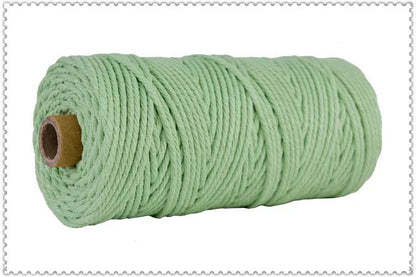 Handmade Boho Decor 3mm 100% Colorful Cotton Cord Rope Thread Twisted Macrame String DIY Home Wedding Decoration Supply 110 Y
