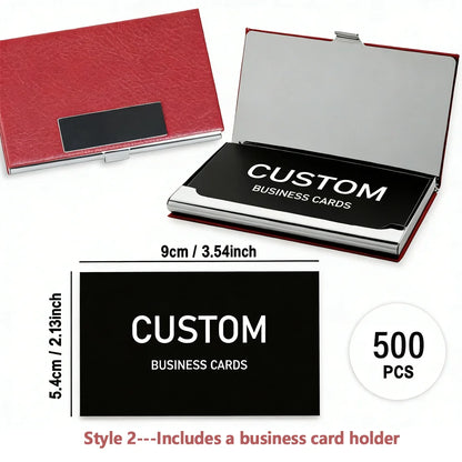 200/500/1000pcs Customizable Cards, Personalized Business Cards with Acrylic Storage Box, Matte Film Thank You Invitations