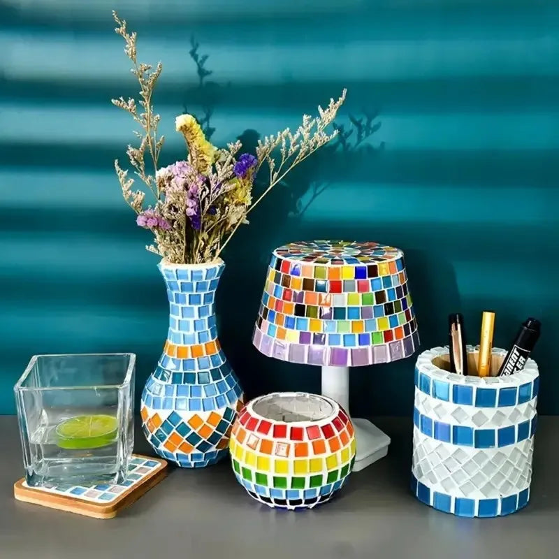 100pcs Colorful Metallic Gloss Mosaic DIY Material Particles Hand Painting Material Suitable for Creative Decoration Puzzle