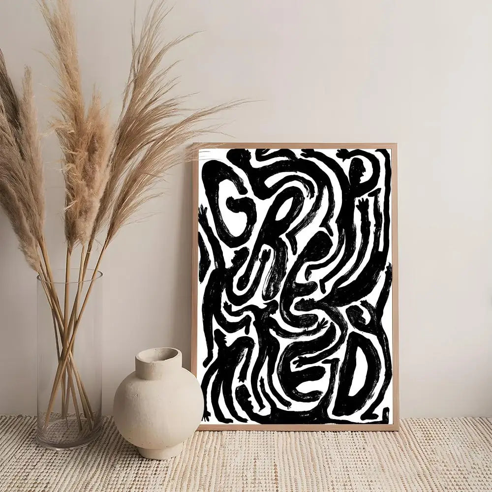 Art R-Retro Abstract Nourishing Soul Poster Premium Art Wall Decor, Simple Ornament for Living and Leisure Areas