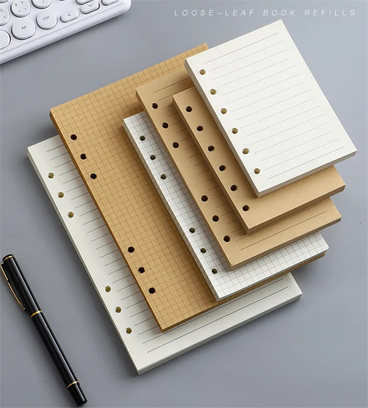 45 Sheets A5 A6 A7 Loose Leaf Notebook Refill Spiral Binder Inner Page Line Blank craft Grid Inside Paper Stationery
