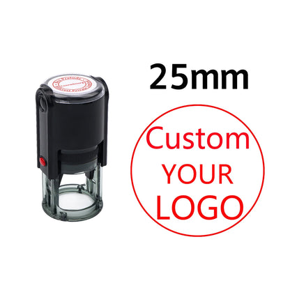 Custom Stamp Round Self Inking,Personalized Stamp 25/30/40/50mm Monogram LOGO Design Rubber Stampswith 4 Optional Ink Colors
