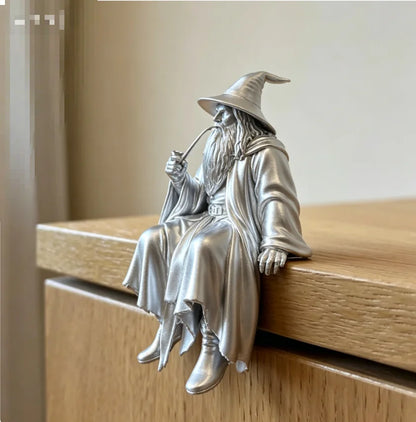 Medieval Fantasy Old Man Miniature Figurine Seated 3D Printed Vintage Wizard Home Desk Ornaments Home & Office Decorations Gi