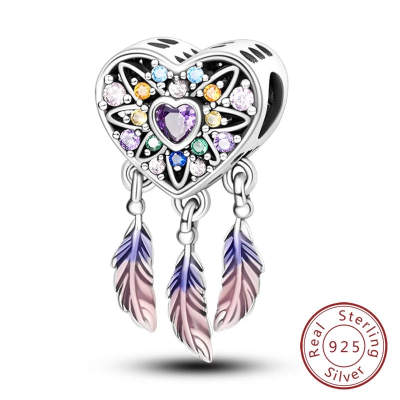 925 Sterling Silve Charms Beads Forever Love Heart Sister Family Life Charms Dangle For Bracelet Woman Jewelry Gifts - KTC817