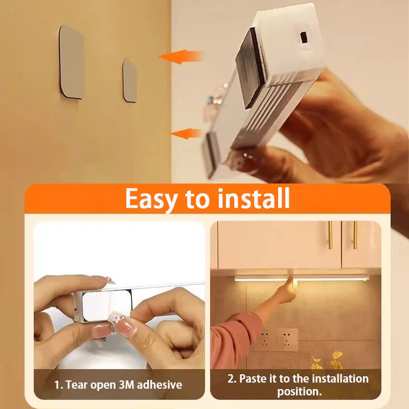 LED Motion Sensor Light Wireless LED Night Light Type C Rechargeable Light