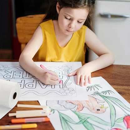 White Drawing Paper Roll 10m Art Paper Roll 44CM X 10M Painting Sketching Paper for Easel Paper, Bulletin Board Paper Gift Wr