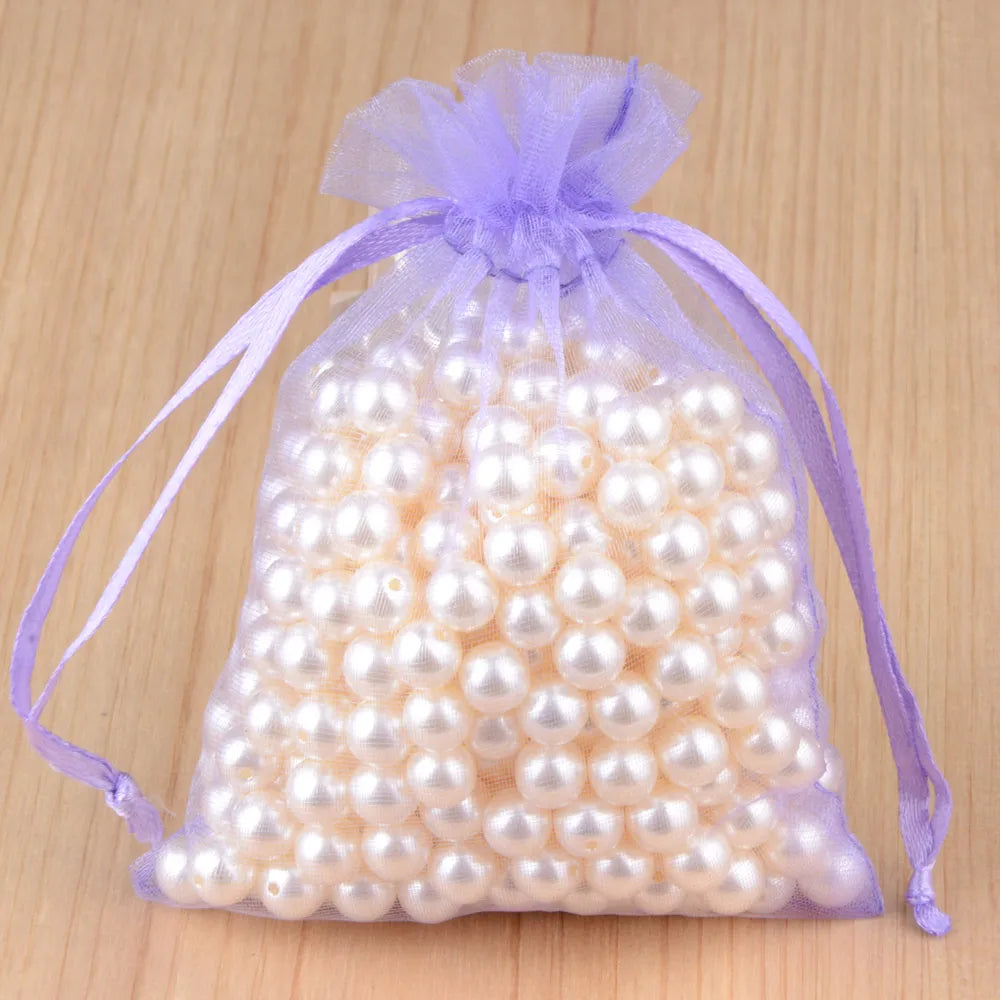 100pcs 24 Colors Jewelry Packaging Bag 5*7 7*9 9*12 10*15cm Organza Bags Gift Storage Wedding Drawstring Pouches Wholesales -