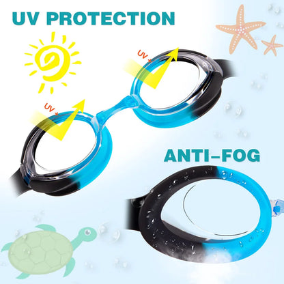 Kids Swimming Goggles Waterproof Swim Eyewear Glasses Anti-fog&Leak Girls Boys Youth Quick Adjustable Strap Age 3-14 Years Ol