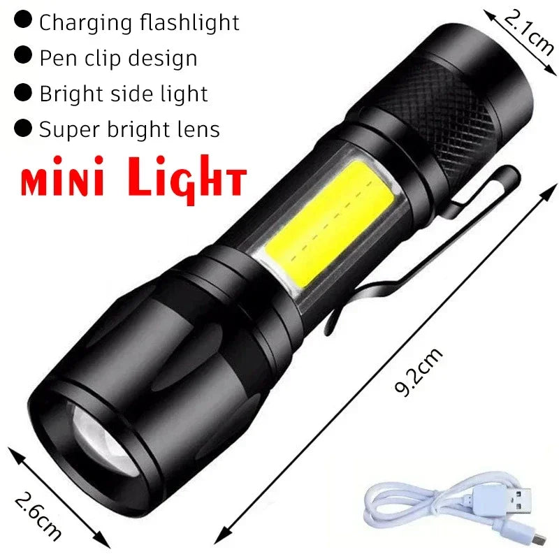 100000LM Super Bright Flashlight Rechargeable LED Torch Long Range Tactical Lamp for Outdoor Waterproof Camping Fishing Lante