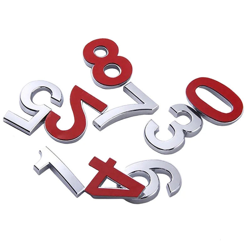 6CM 3D Address Number 0 - 9 Door Digits Numeral Plate Plaque Sign Sticker Family Hotel Apartment Home Street Door Letters Tag