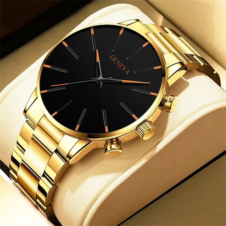 Stylish Men's Quartz Watch, Fashionable Business Men's Watch, Christmas, Halloween Gift - Gold