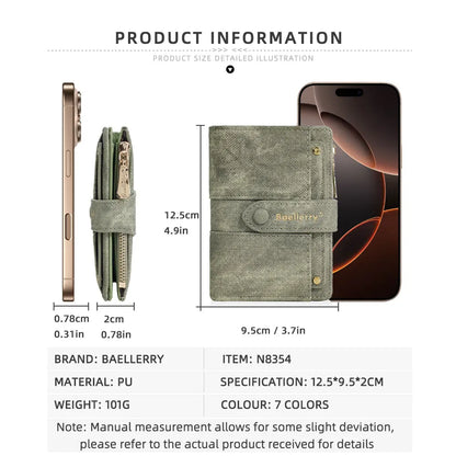 Baellerry New Fashion Women Short Wallets Zipper Coin Bags Top Quality Female Purse Coin Pocket Women's Detachable Card Clip