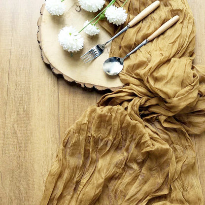 Semi-Sheer Gauze Table Runner Sage Cheesecloth Table Setting Dining Vintage Wedding Party Christmas Banquets Arches Cake Deco