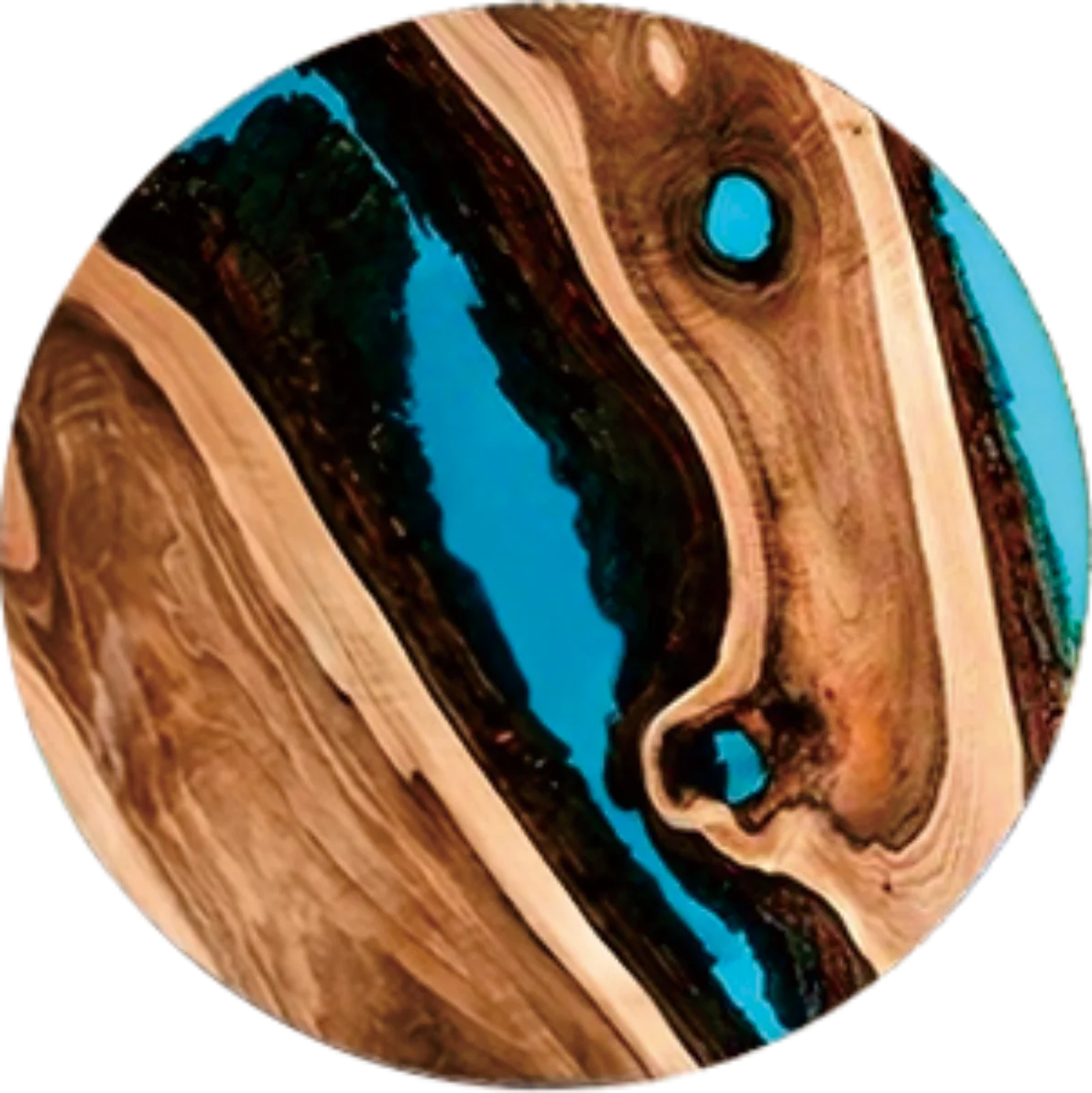 6pcs Vintage Wooden Coasters 2D 4in Tree Pattern with Lake & Desert Designs High-End Home Decor for Coffee Shops & Dining Tab