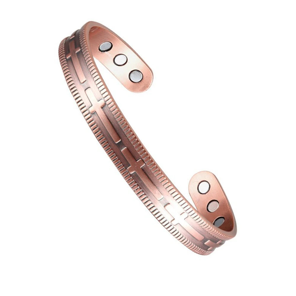 Vintage European and American style magnetic energy wristband bracelet, antique copper magnetic trendy accessory - Style 8
