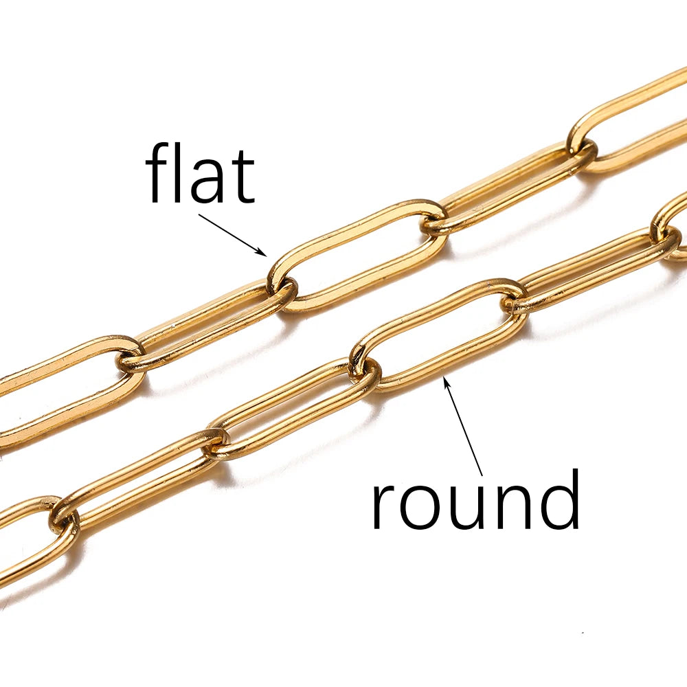 1M 3/4mm Stainless Steel Chain No Fade Cable Gold Chains for Necklace Bracelet Anklet DIY Jewelry Making Components