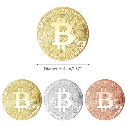 3/1PC Bitcoints BTC Coins Collectible Collection Gold Plated Bitcoin Coin Collectible Art Collection Gift Physical Commemorat