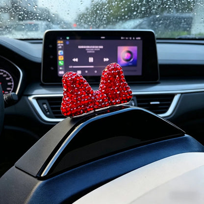 Computer Display Screen Decorative Diamond Bow Car Display Central Control Mini