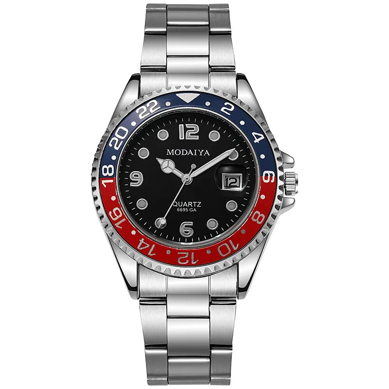 Fashion Men's Watches Date High-end Luxury Casual Sport Clock Classic Business Quartz Male Stainless Steel Wristwatches - F