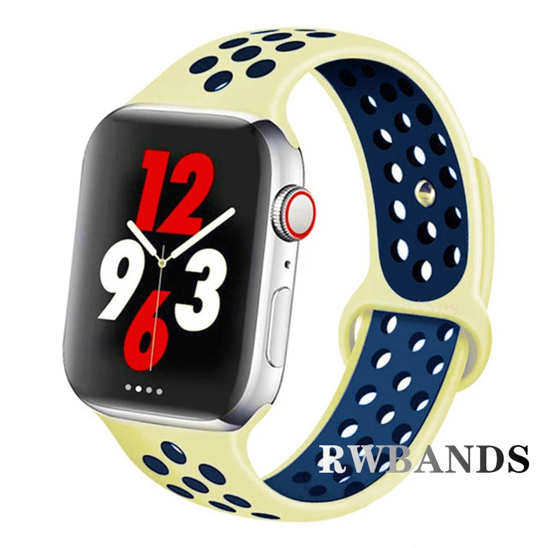 Sport Strap for Apple Watch Band 46mm 44mm 40mm 42-38-41mm 45mm Breathable Bracelet iWatch Series 10 9 8 7 6 SE 5 3 Ultra 2 4