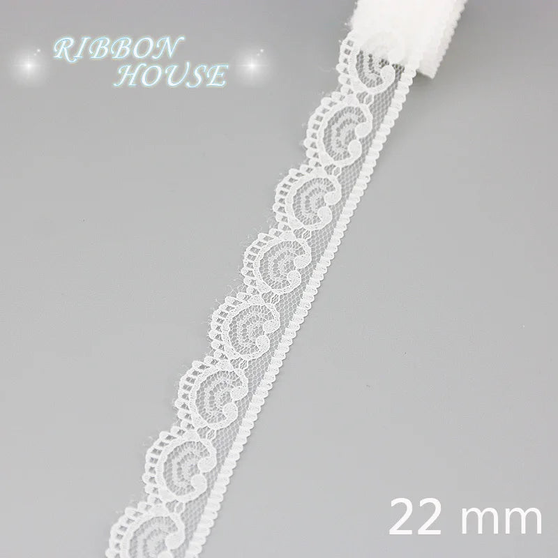 (5 yards/roll) white Lace fabric Webbing Decoration Lovely gift packing polyester Material - 1