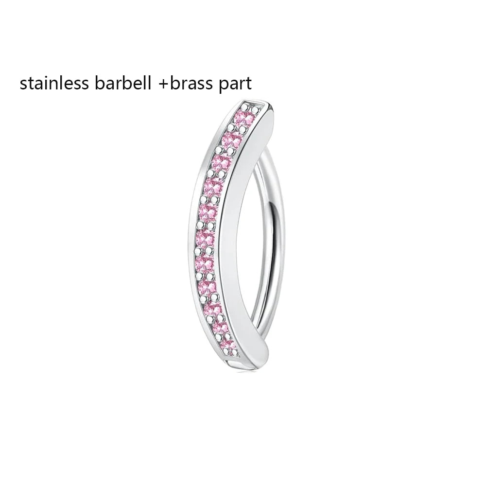 1PC 14G Implant Grade G23 Titanium Belly Button ring Clicker Stainless Steel Brass Navel Piercing Jewelry Belly Piercings - B