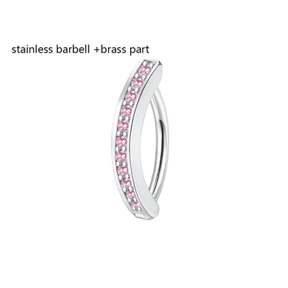 1PC 14G Implant Grade G23 Titanium Belly Button ring Clicker Stainless Steel Brass Navel Piercing Jewelry Belly Piercings - B