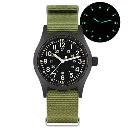 Militado ML05 Vintage Watch VH31 Sweep Second Movement Domed Sapphire Crystal With High Clear AR Coating Luminous 38mm Watche