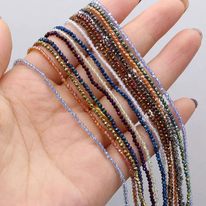 Natural Stone Beads Small Round Beads Mix Color Faceted Loose Spacer Beaded for Jewelry Making DIY Bracelet Necklace Accessor